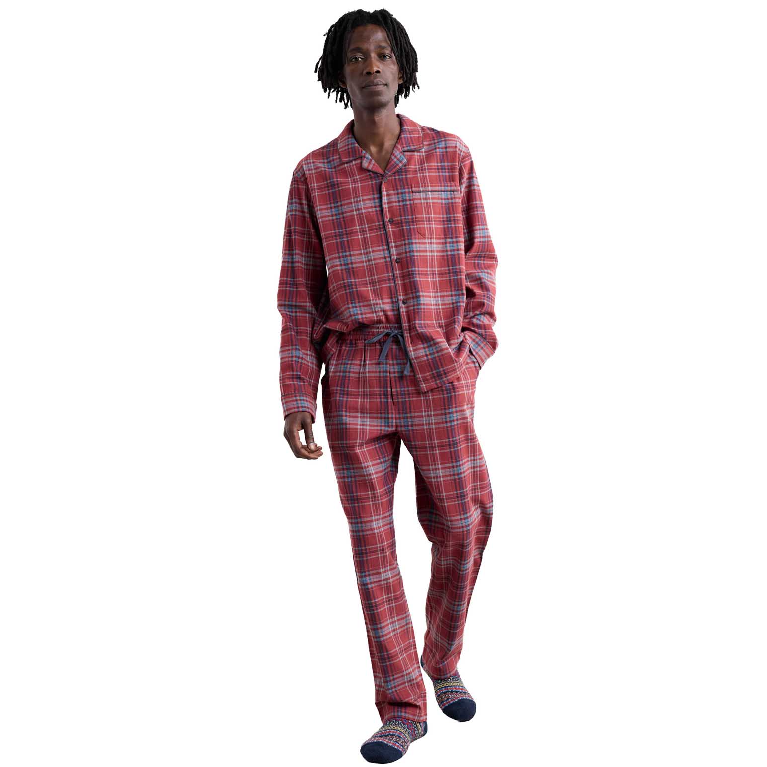 Seasalt Cornwall Netter Pyjama Set Moss Conker